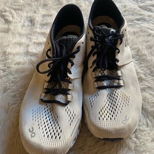 Black and White On Cloud lace up running shoe